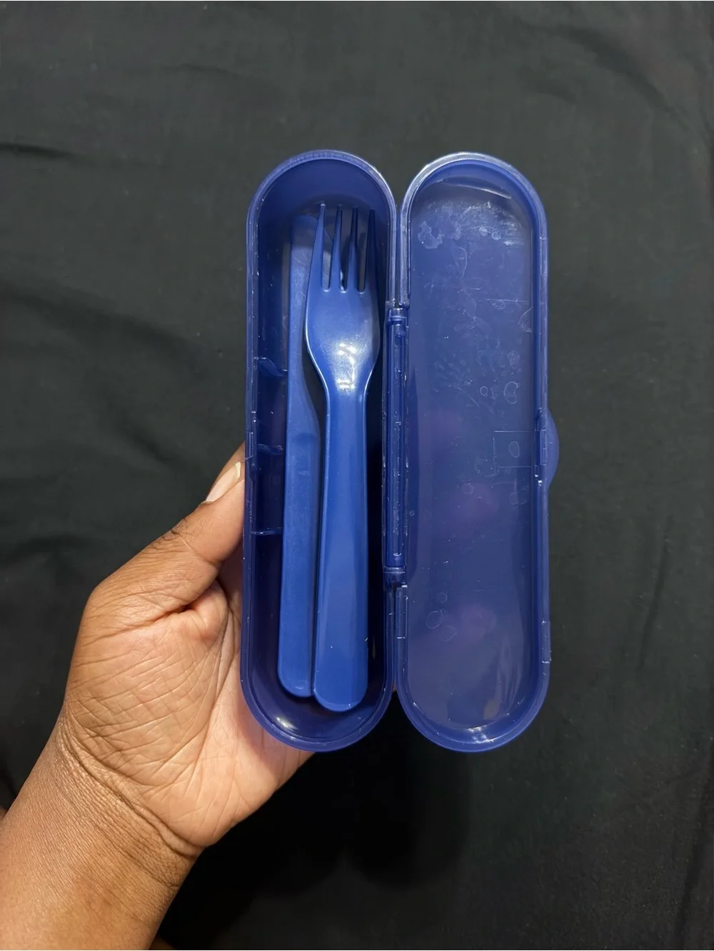 Reusable Blue Portable Cutlery Set Fork & Knife with Case